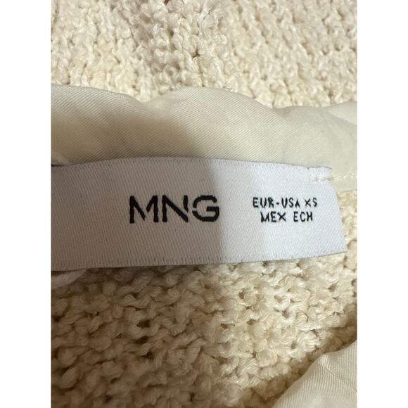 MNG Mango Women's Cream Sleeveless Knit Crew Neck Sweater Tank Top Size XS - Picture 3 of 3